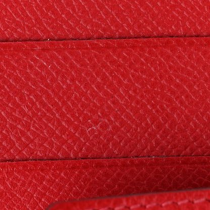 Hermes Epsom Bearn Gusset Wallet Rouge Casaque 9 of 11