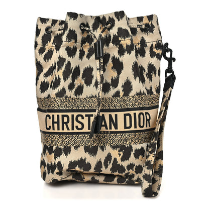 Christian Dior Canvas Mizza Embroidered Leopard DiorTravel Pouch Beige 1 of 11