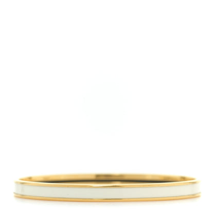 Hermes Enamel Printed Extra Narrow Bracelet 70 White 3 of 5