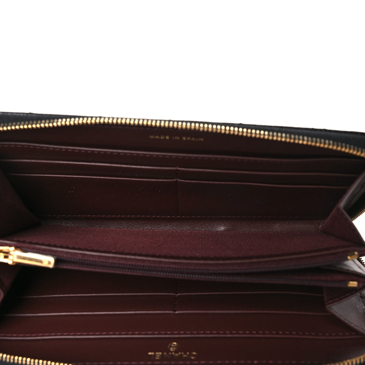 Caviar Quilted Large Gusset Zip Around Wallet Black