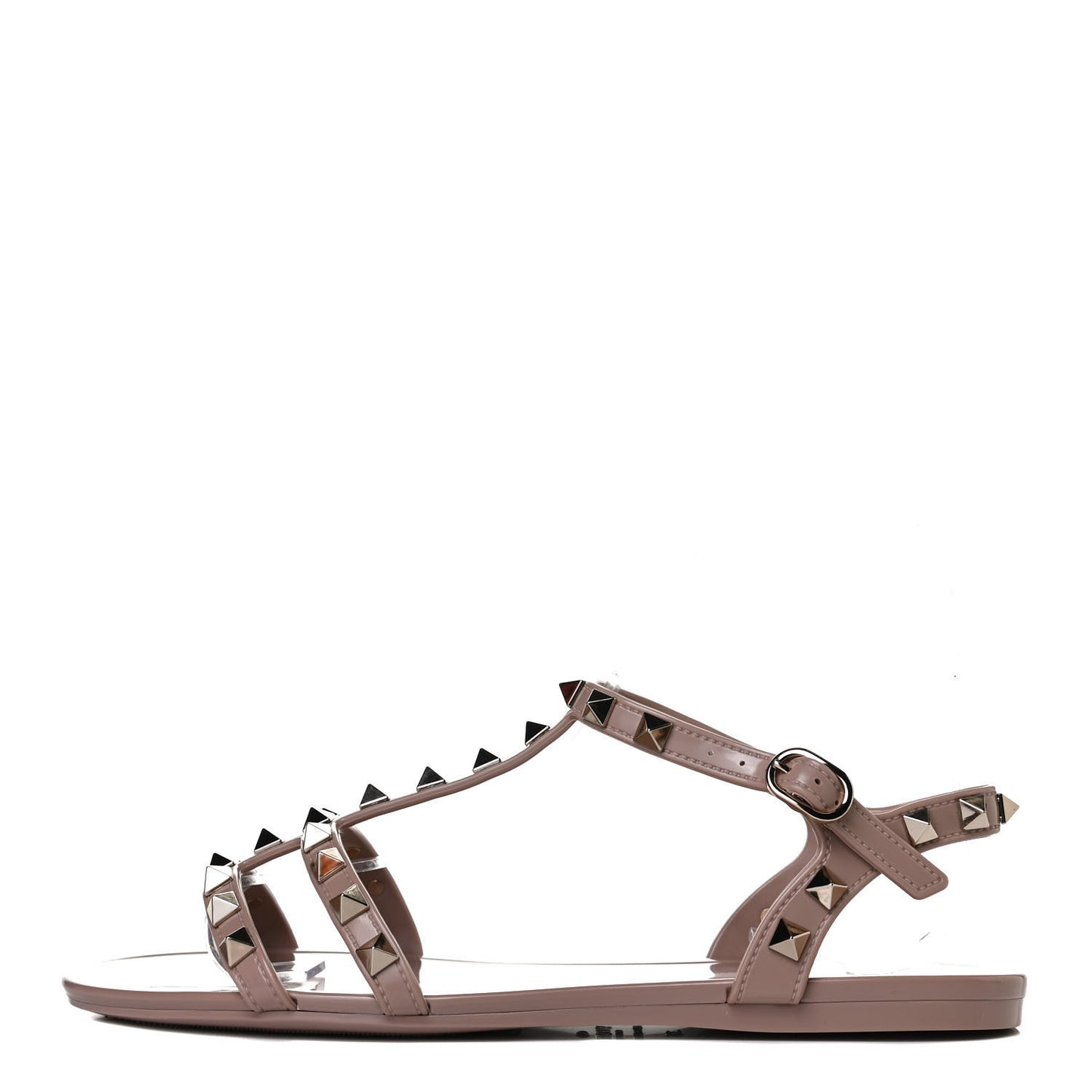 PVC Jelly Rockstud Caged Sandals 36 Poudre