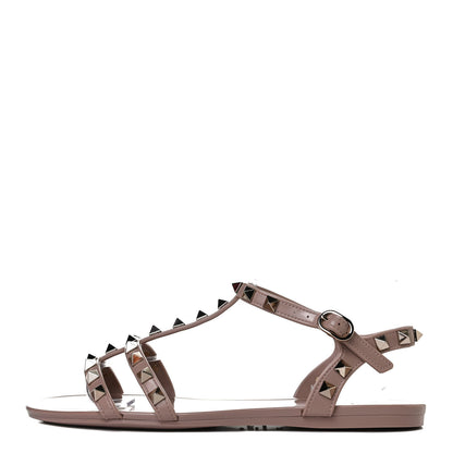 Valentino Garavani PVC Jelly Rockstud Caged Sandals 36 Poudre 1 of 10