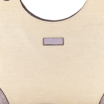 Gucci Canvas Guccissima Wooden Handle Shoulder Bag Beige Purple 8 of 11