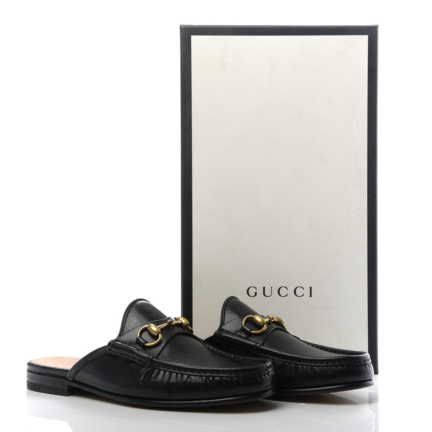 Goatskin Mens Horsebit Slippers 7 Black