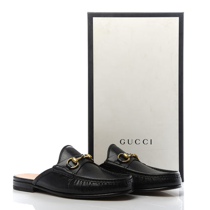 Gucci Goatskin Mens Horsebit Slippers 7 Black 9 of 9