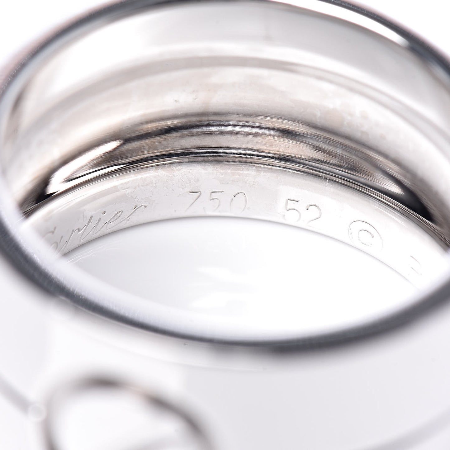 18K White Gold 11mm Wide LOVE Ring 52 6