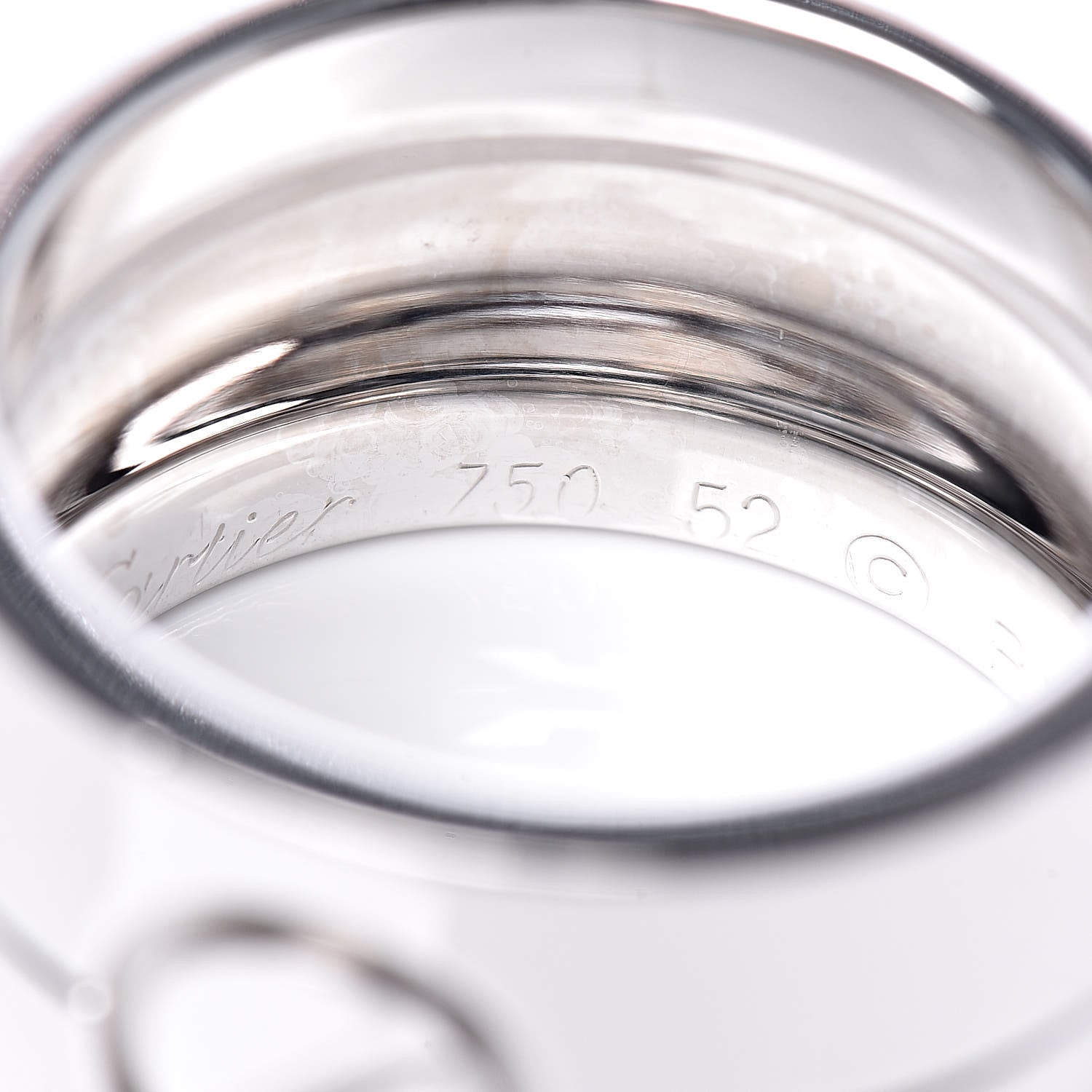 Cartier 18K White Gold 11mm Wide LOVE Ring 52 6 6 of 9