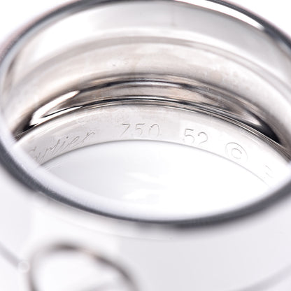 Cartier 18K White Gold 11mm Wide LOVE Ring 52 6 6 of 9