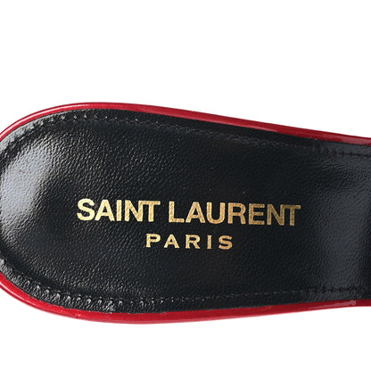 Saint Laurent Vernice Gloss La 16 95 Mule Sandals 40 Tibet Red 7 of 9