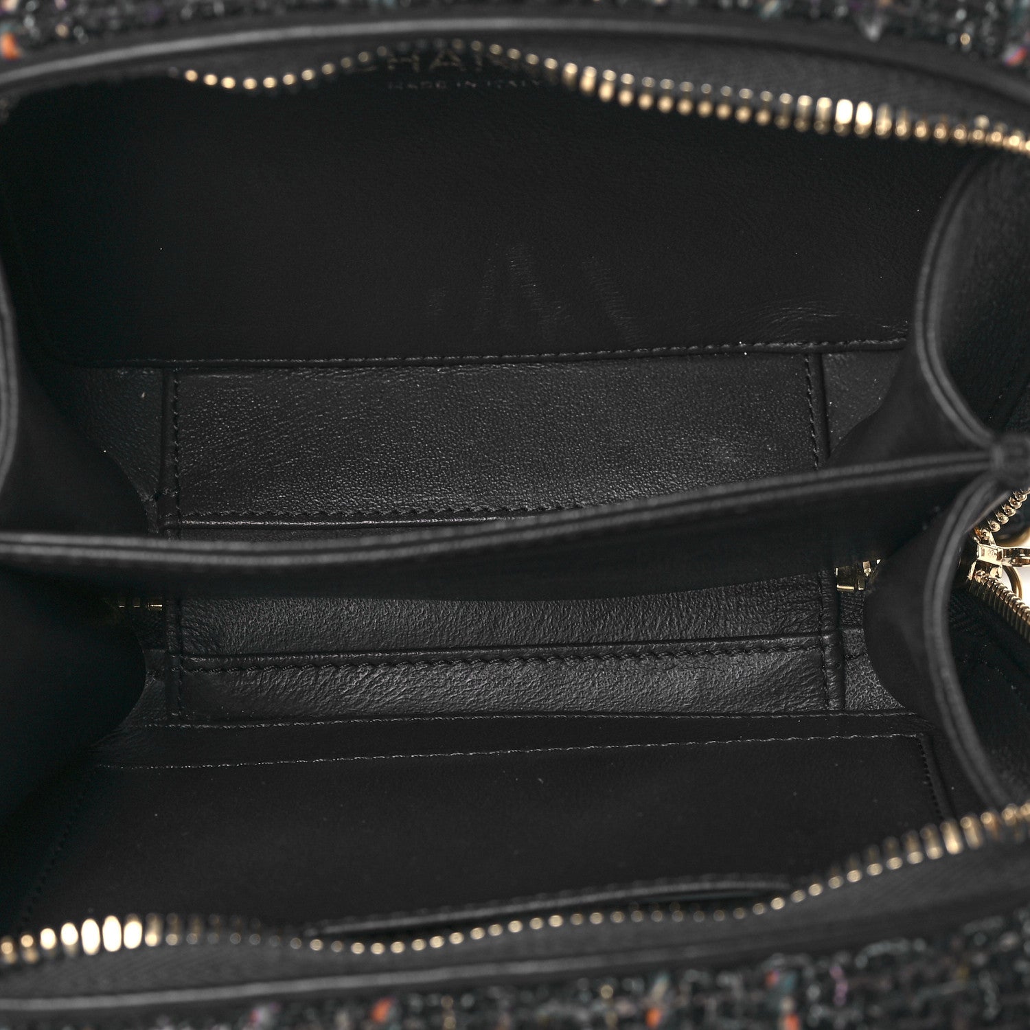 Chanel Tweed Snakeskin Quilted Small CC Filigree Vanity Case Navy Multicolor 5 of 9