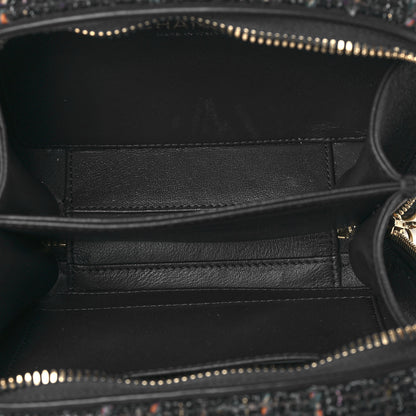 Chanel Tweed Snakeskin Quilted Small CC Filigree Vanity Case Navy Multicolor 5 of 9