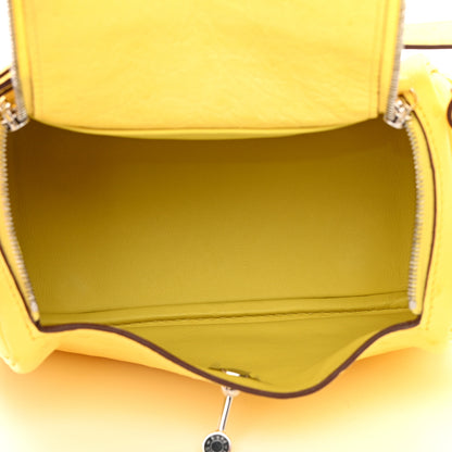 Hermes Ostrich Mini Lindy 20 Jaune Citron 5 of 12