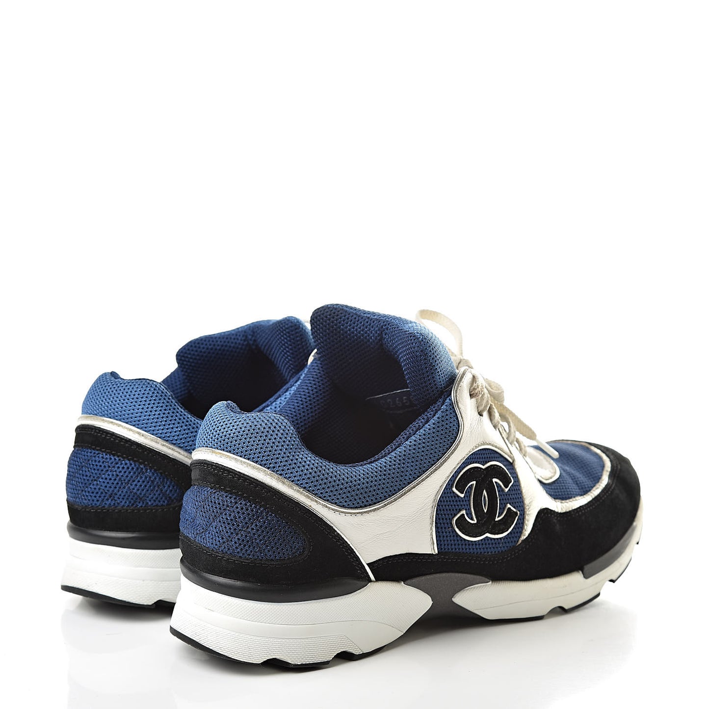 Suede Calfskin CC Sneakers 40 Blue Black