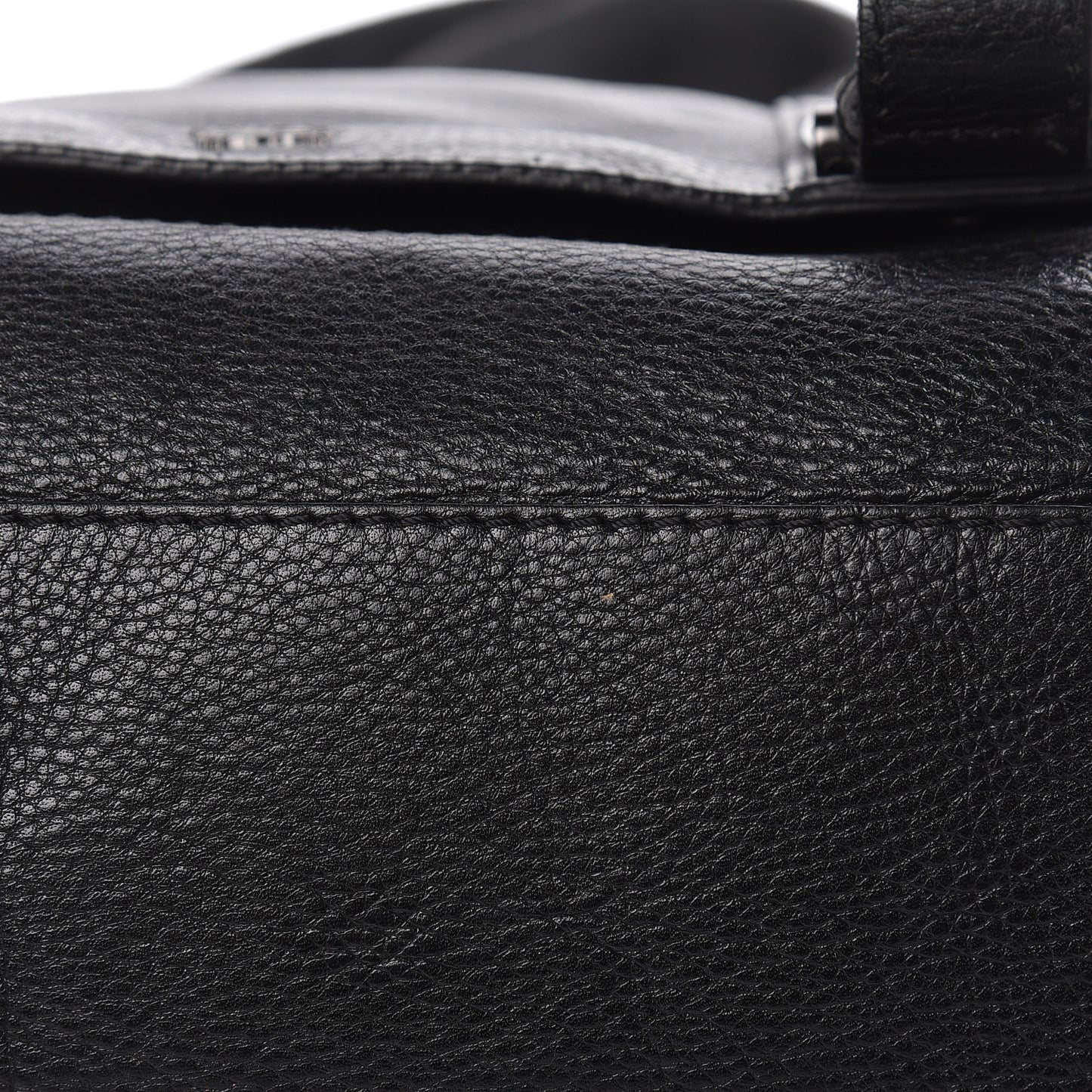 Grainy Calfskin Messenger Bag Black