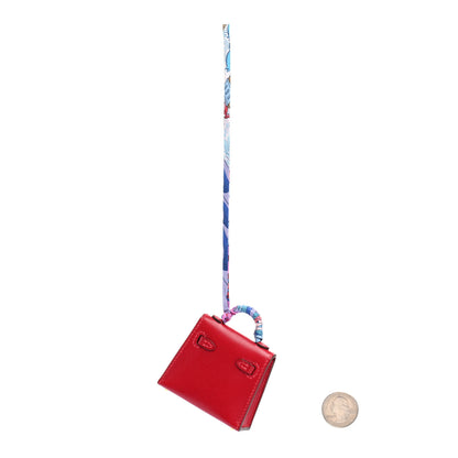 Hermes Tadelakt Mini Kelly Twilly Bag Charm Rouge Vif 2 of 7