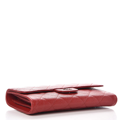 Chanel Caviar Quilted Large Flap Wallet Red 4 of 9