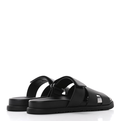 Hermes Calfskin Womens Chypre Sandals 40 Black 3 of 4