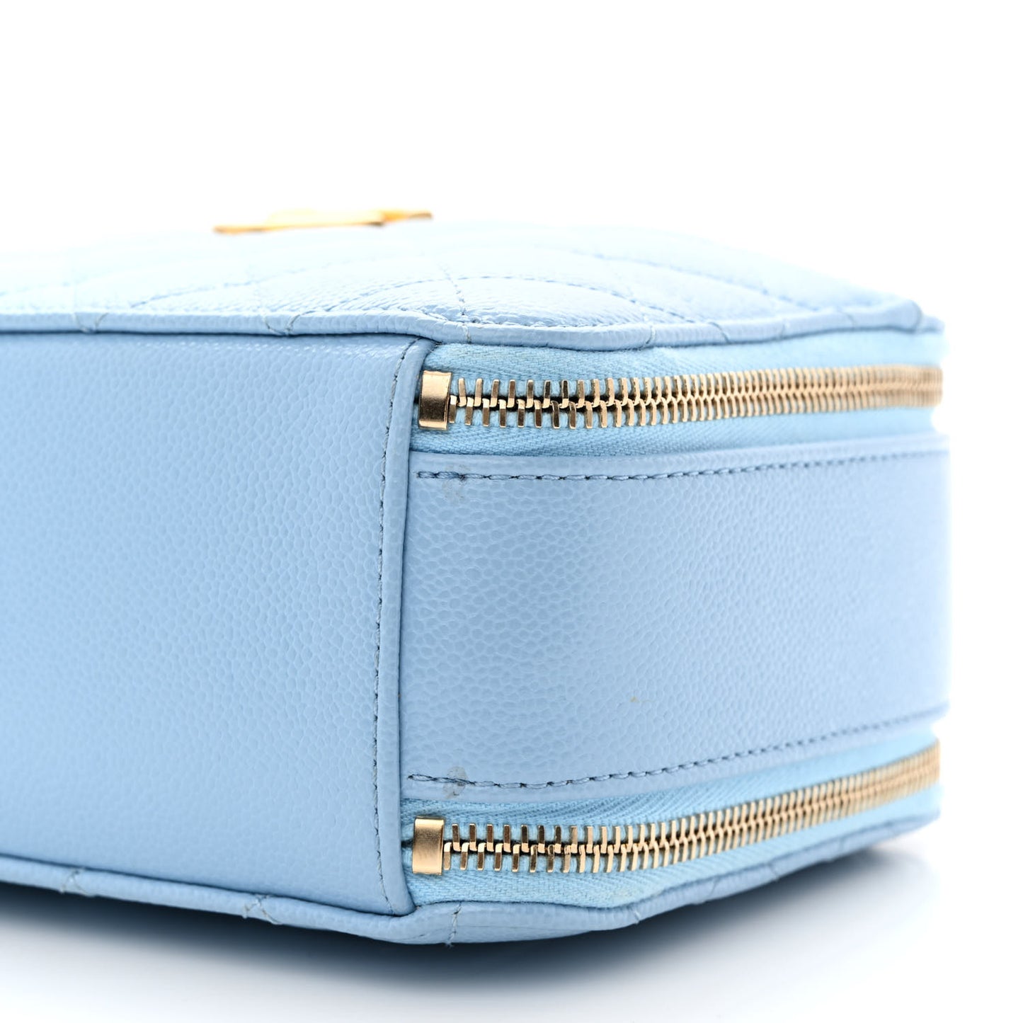 Caviar Quilted Small Pick Me Up Vanity Case Light Blue