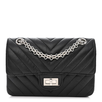 Chanel Aged Calfskin Chevron Quilted 2.55 Reissue Mini Flap Black 1 of 11
