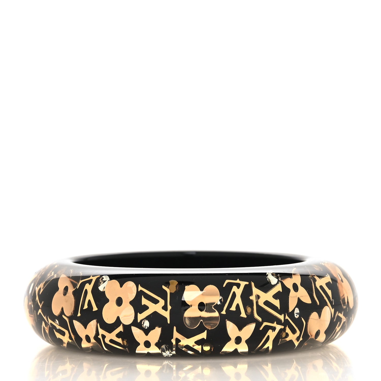 Louis Vuitton Resin Swarovski Inclusion Bracelet GM Black 3 of 4