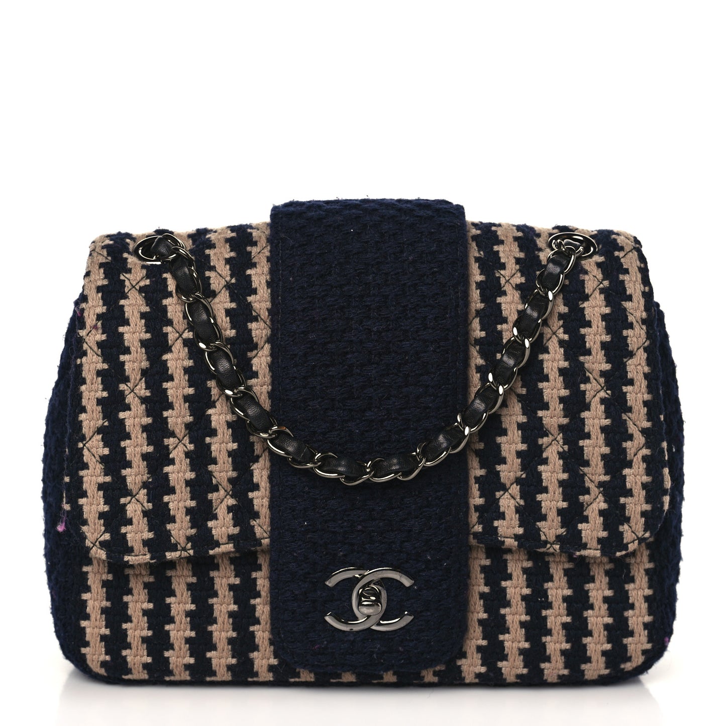 Tweed Small Elementary Chic Flap Blue Beige