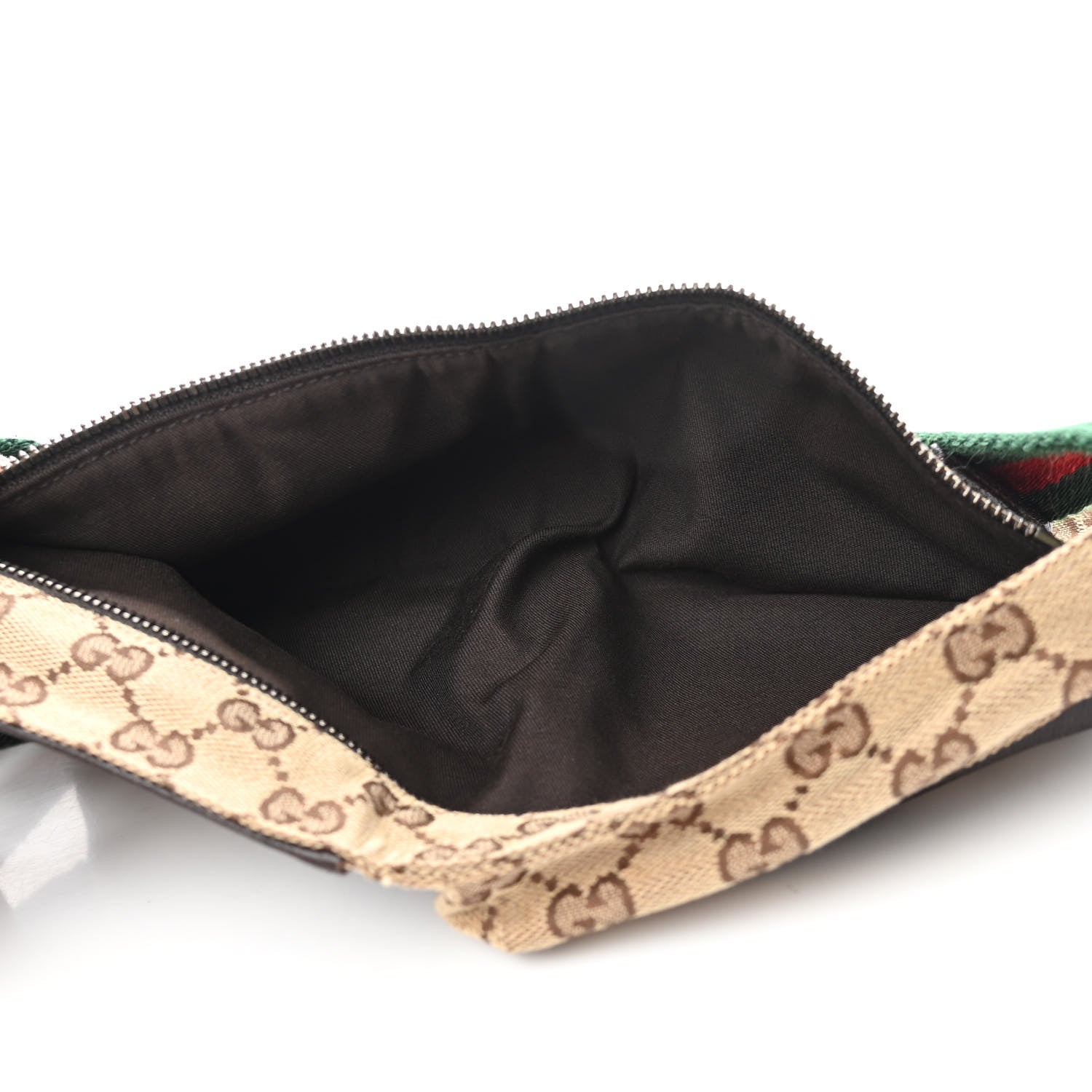 Gucci GG Monogram Web Double Pocket Belt Bag Dark Brown 4 of 9