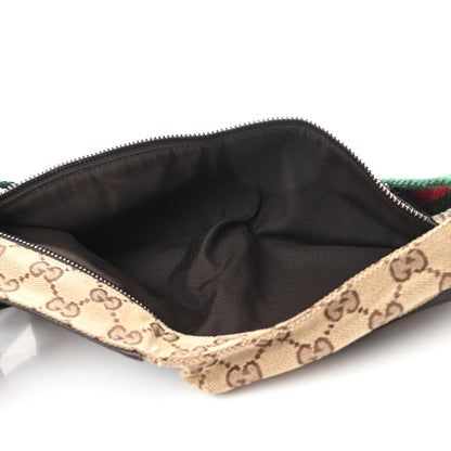 Gucci GG Monogram Web Double Pocket Belt Bag Dark Brown 4 of 9