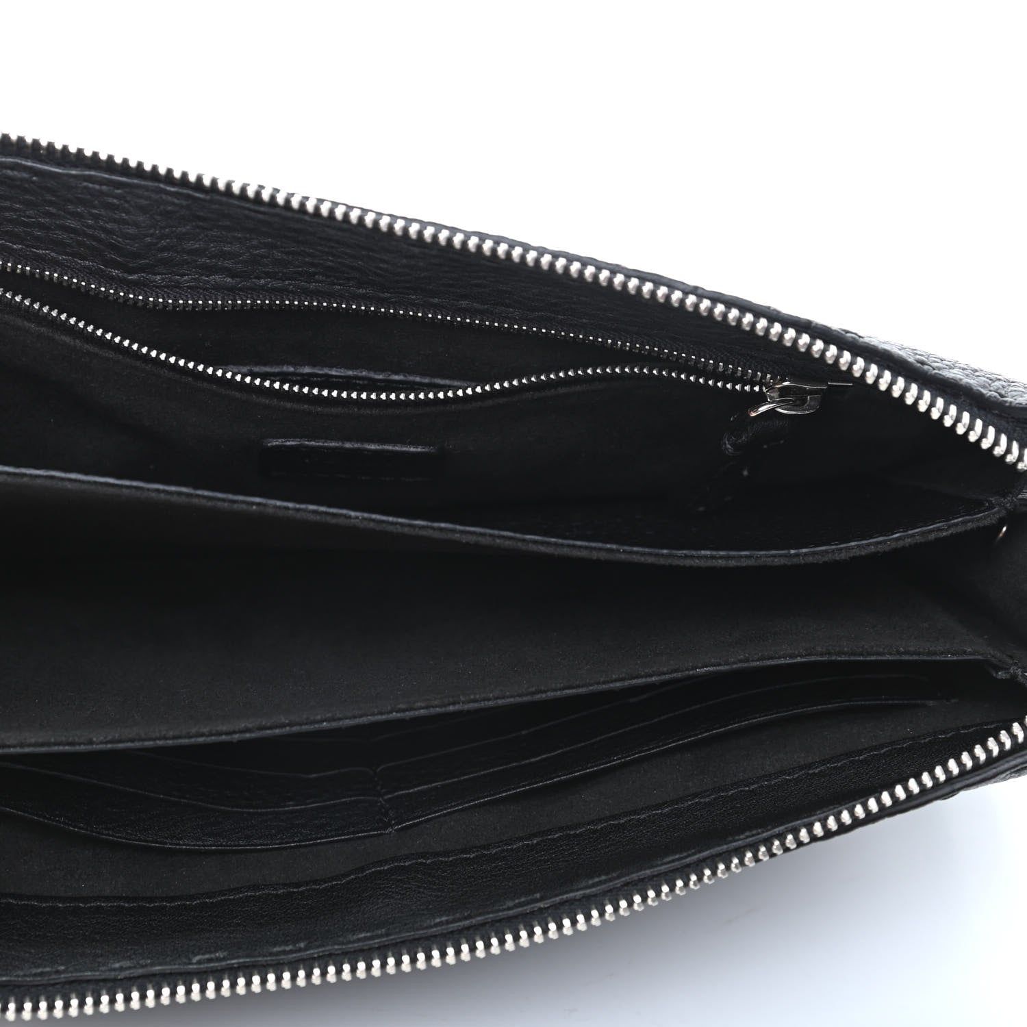 Fendi Cuoio Romano Selleria Monster Eyes Slim Clutch Black 4 of 7