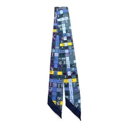 Hermes Silk Bolduc Au Carre Twilly Vert Bleu Jaune Vif 2 of 4