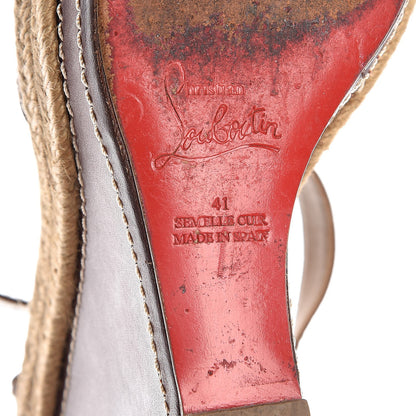 Christian Louboutin Calfskin Almeria 120 Wedge Sandals 41 Tobacco 8 of 9