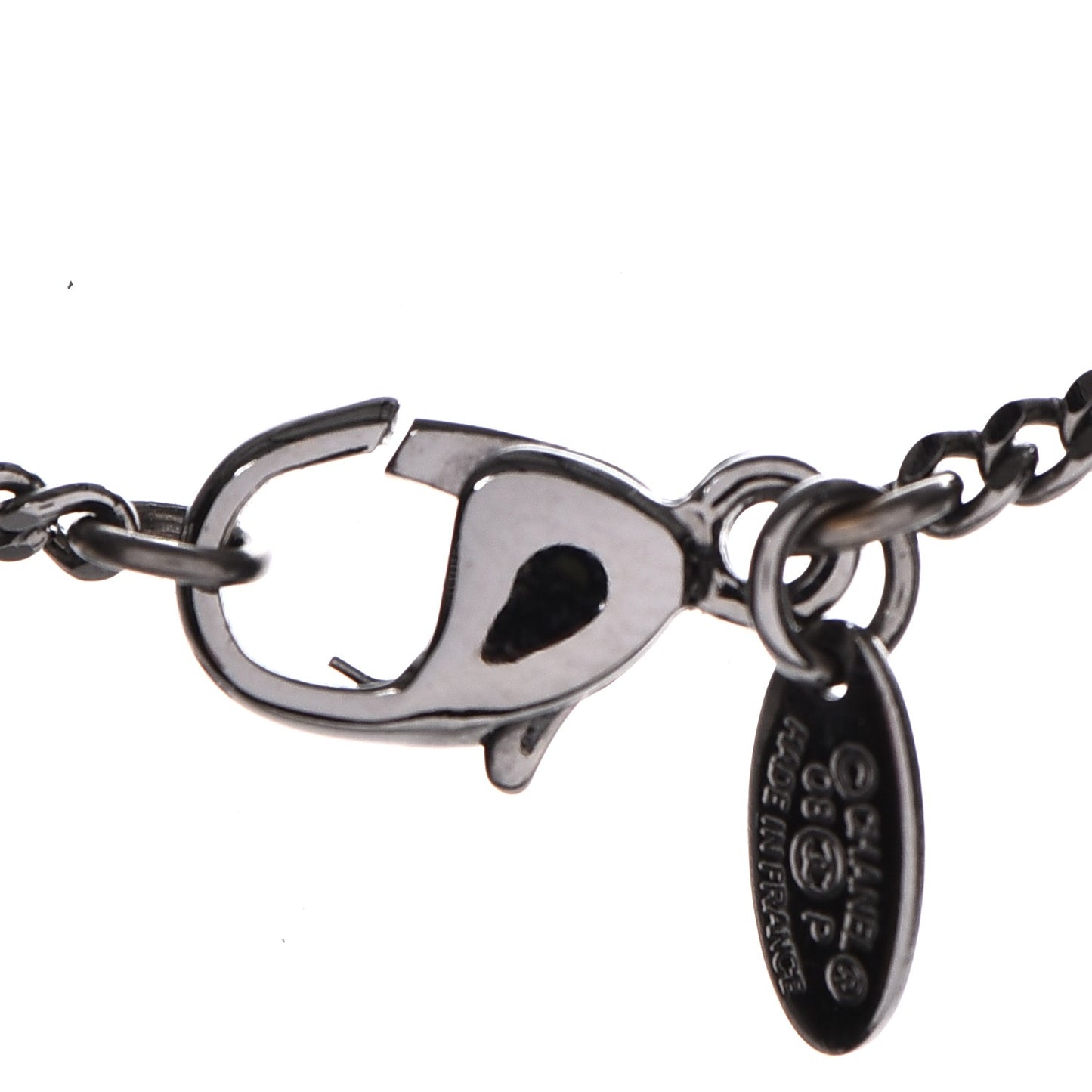Pearl CC Pendant Necklace Ruthenium