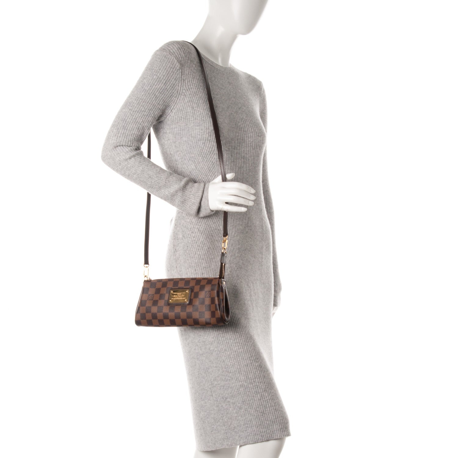 Louis Vuitton Damier Ebene Eva Clutch 2 of 7