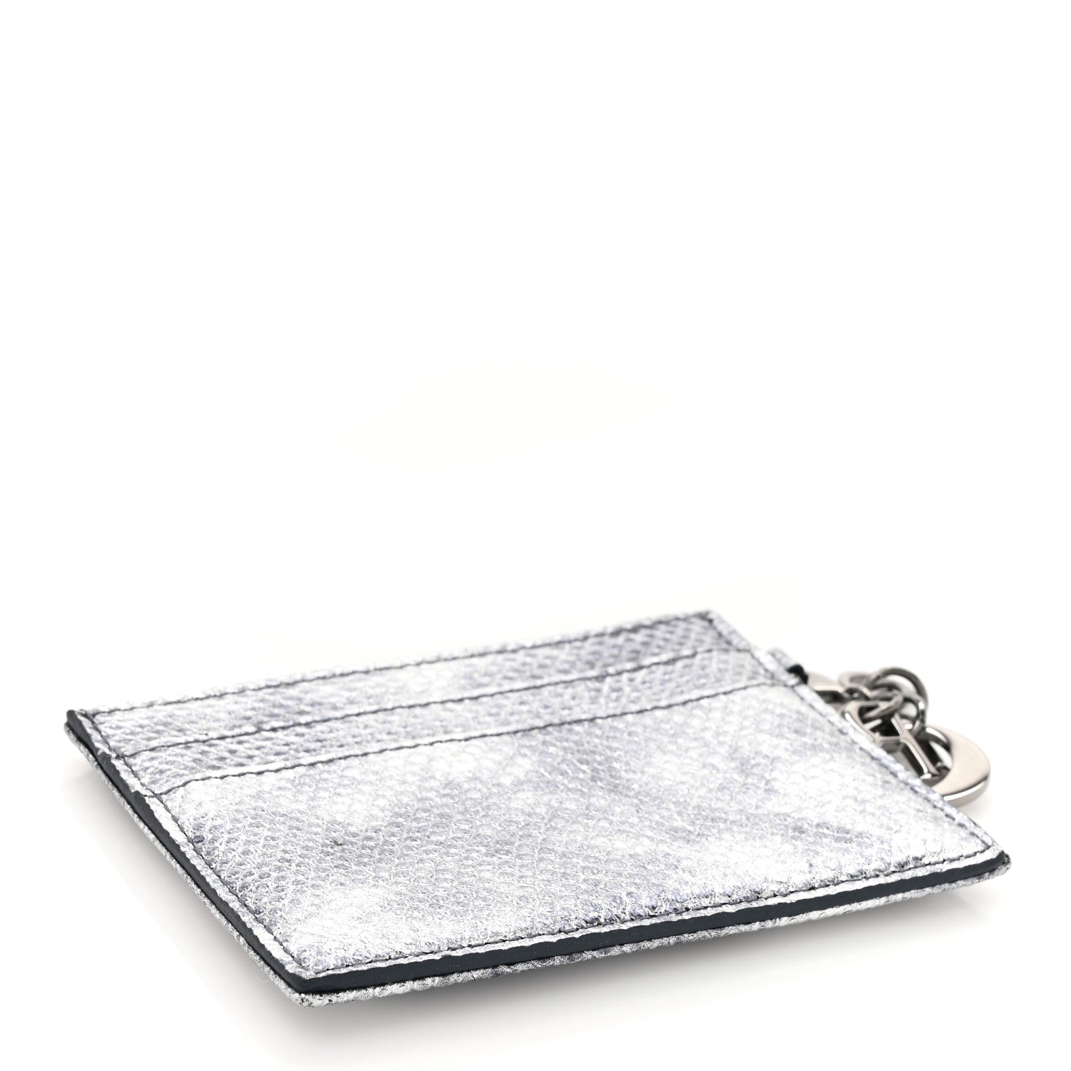 Christian Dior Karung Lady Dior Card Holder Vieil Argent 4 of 8
