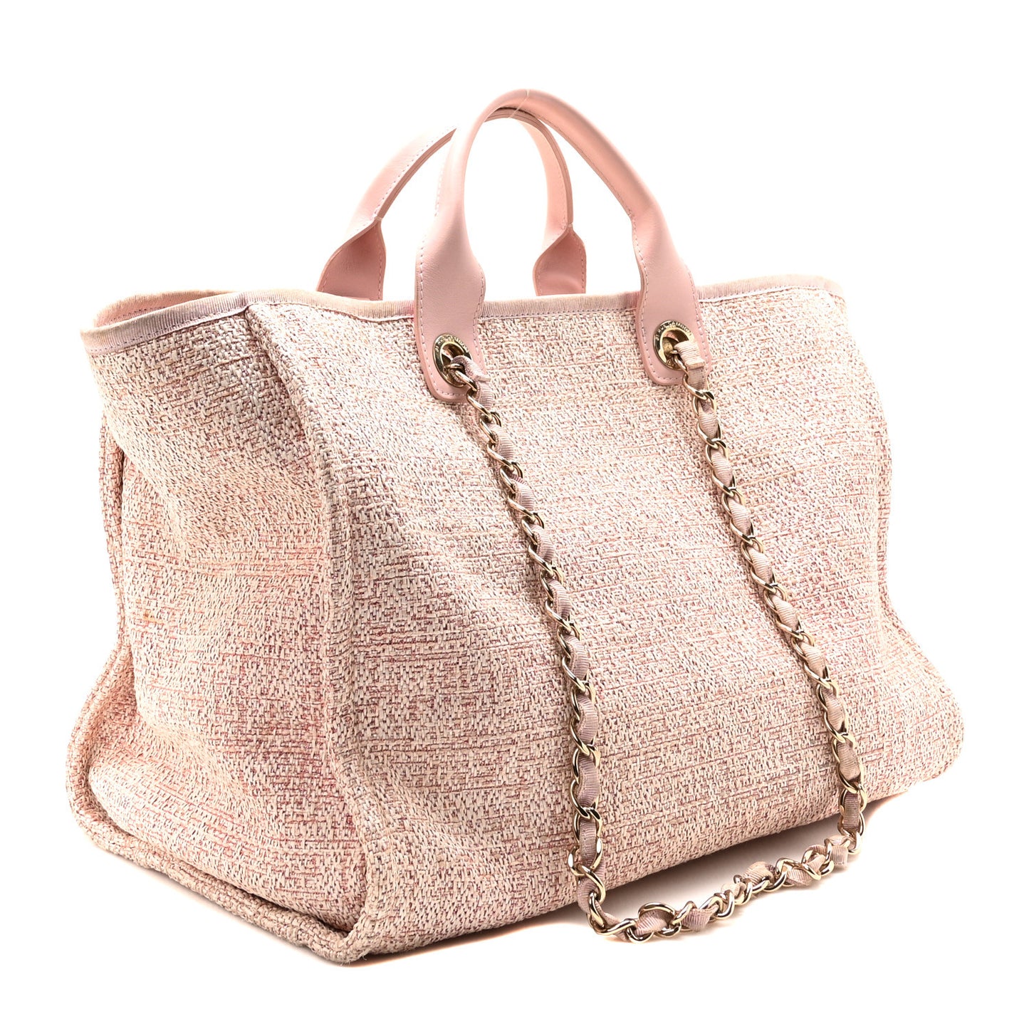 Lurex Boucle Deauville Medium Tote Pink