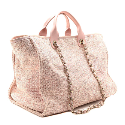 Chanel Lurex Boucle Deauville Medium Tote Pink 3 of 10