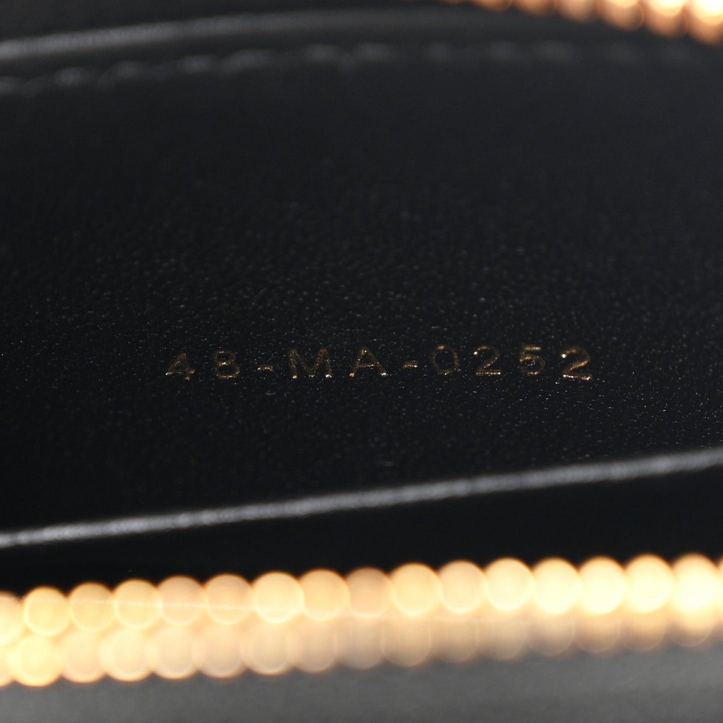Supple Calfskin Cannage Caro Pouch With Chain  Black