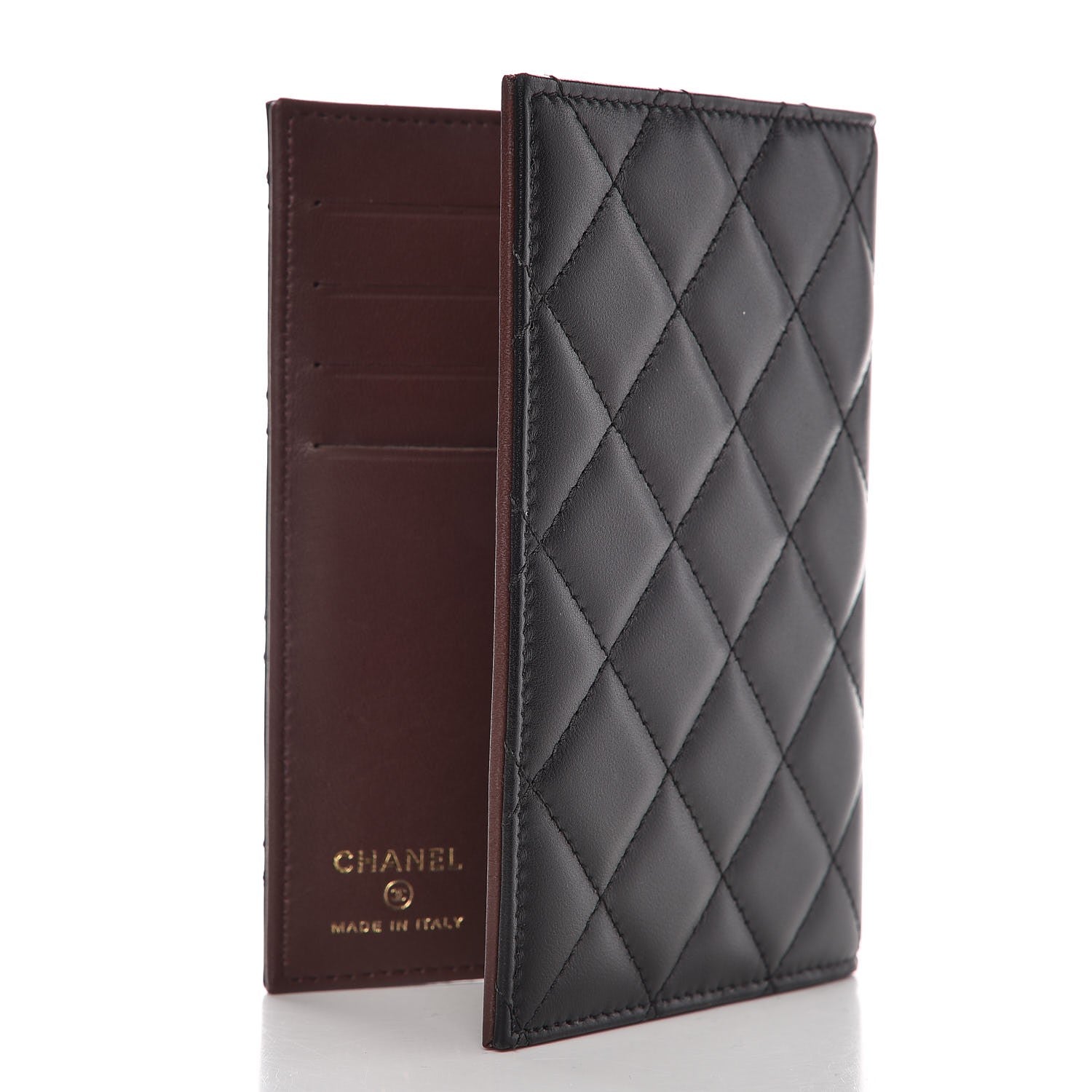 Chanel Lambskin Quilted Passport Holder Black 3 of 8