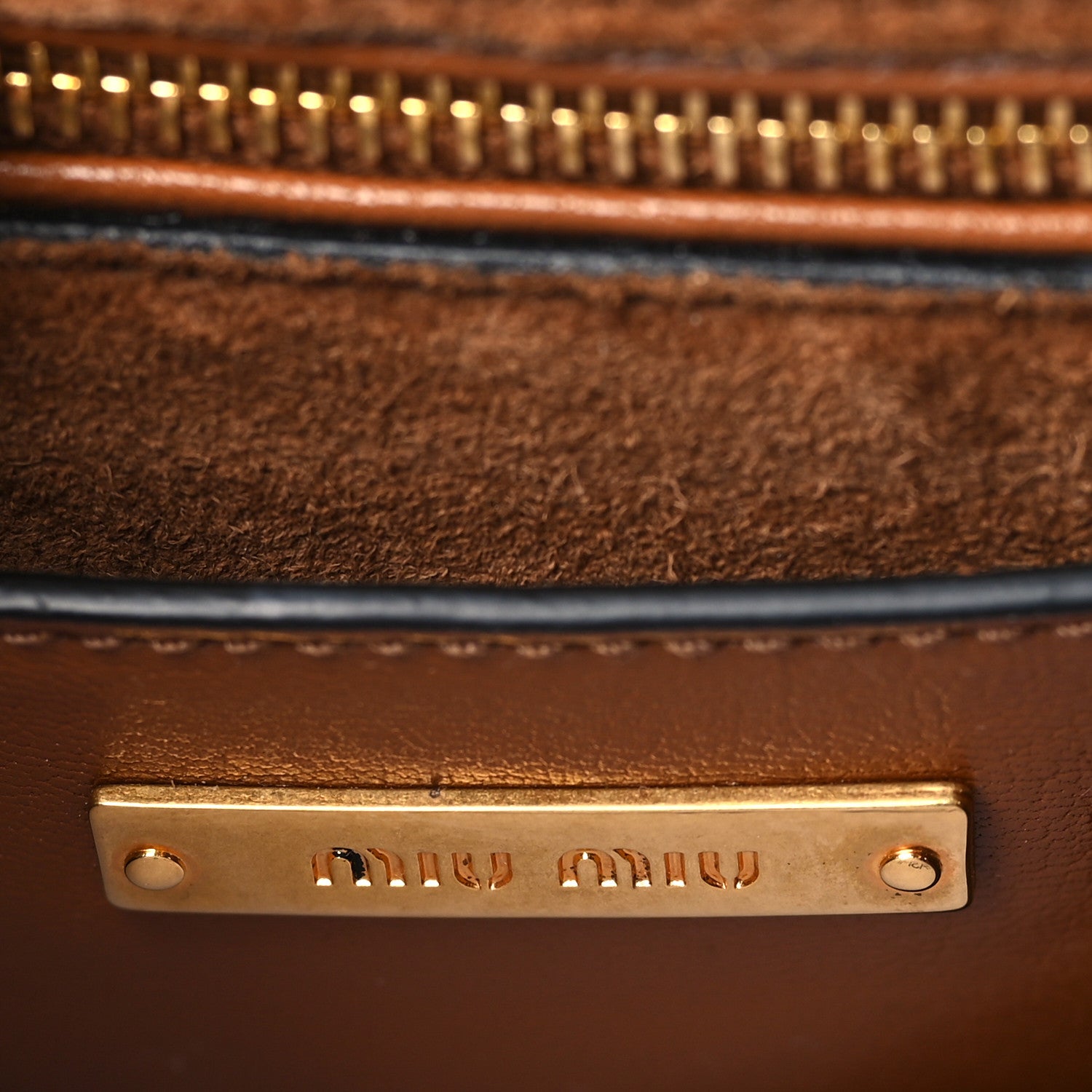 Miu Miu Goatskin Madras Dahlia Satchel Brandy 6 of 8