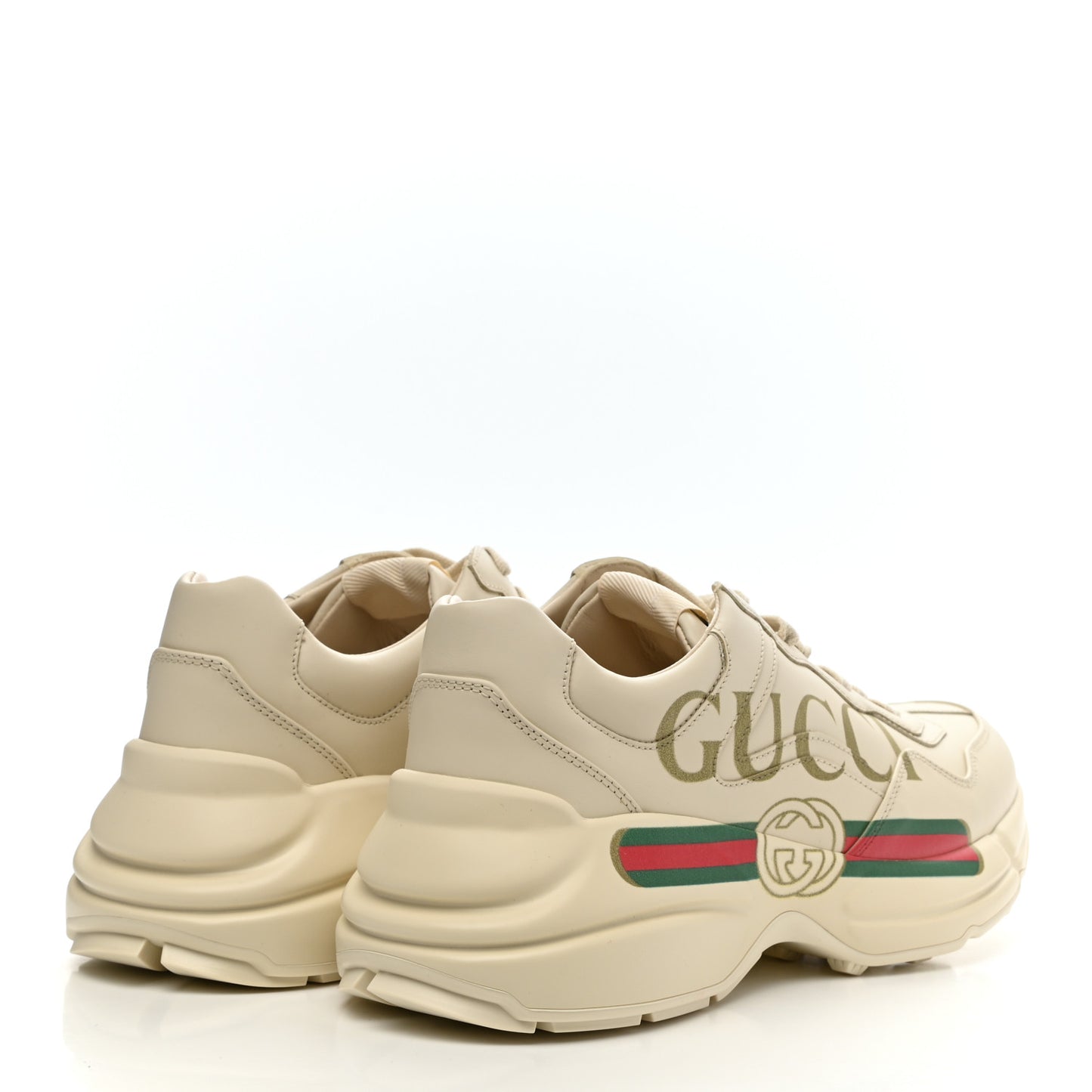 Calfskin Logo Womens Rhyton Sneakers 40 Ivory