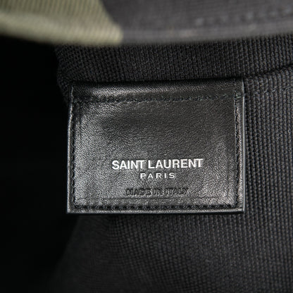 Saint Laurent Canvas Beach Shopping East West Tote Black 6 of 9