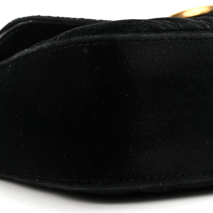 Gucci Velvet Matelasse Mini GG Marmont Shoulder Bag Black 9 of 10