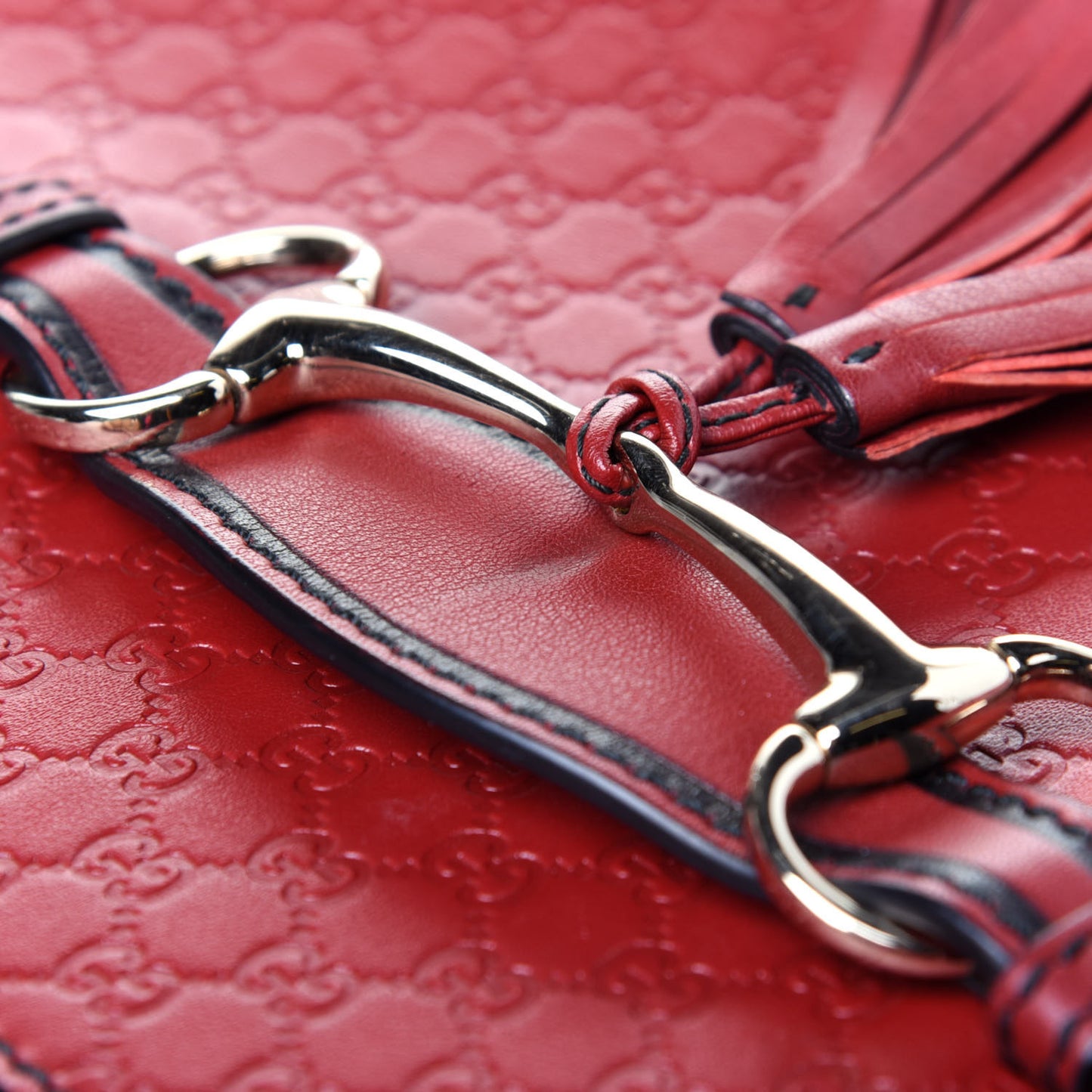 Microguccissima Medium Emily Chain Shoulder Bag Red