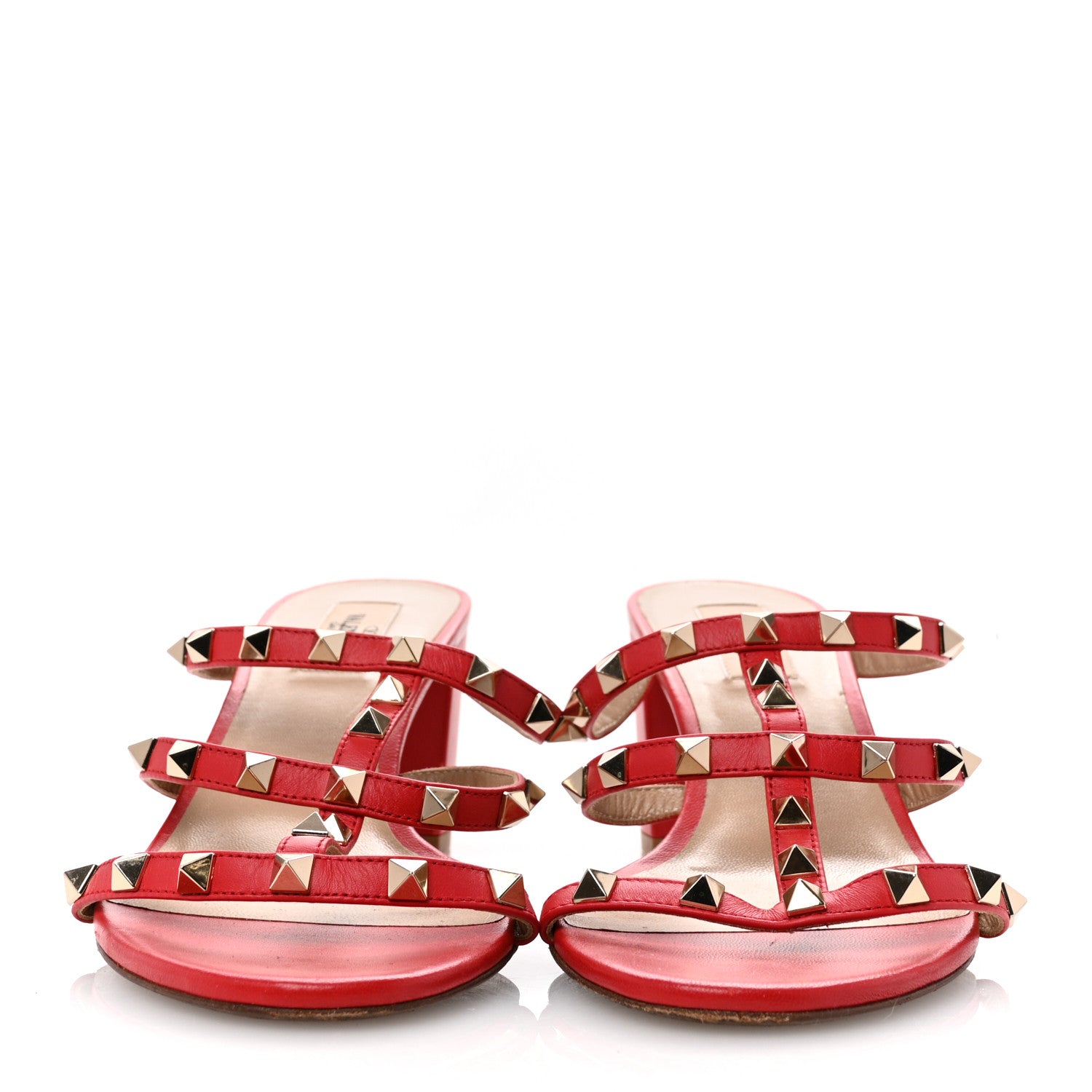 Valentino Garavani Calfskin Nappa Rockstud 60mm Caged Slide Sandals 41 Rosso Valentino 3 of 12