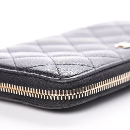 Chanel Caviar Quilted Large Zip Around Wallet Black 12 of 14