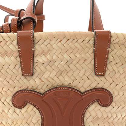 Celine Raffia Calfskin Triomphe Teen Panier Tan 8 of 13