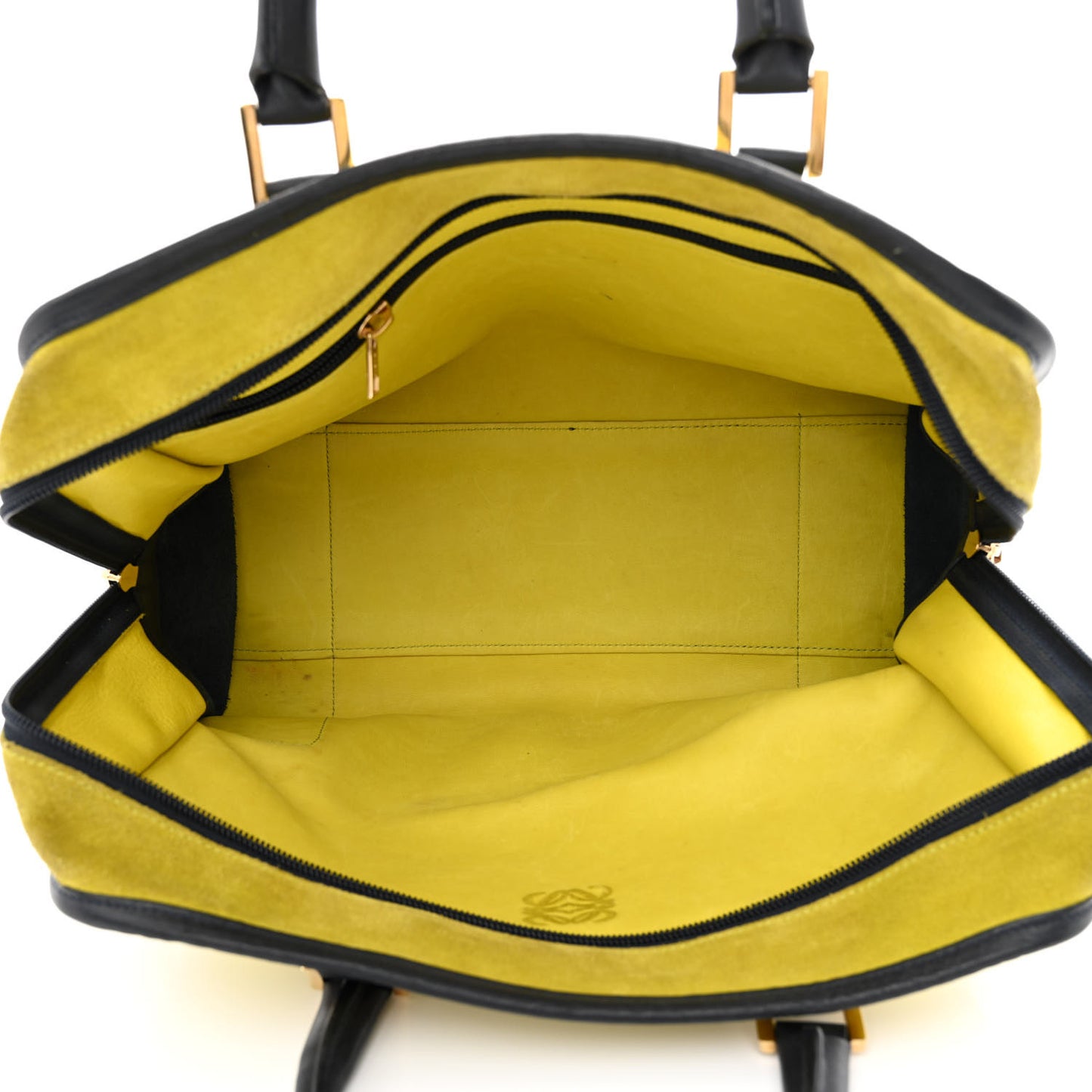Suede Calfskin Amazona Yellow Black