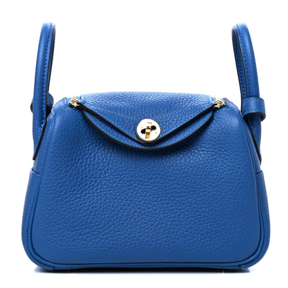 Hermes Taurillon Clemence Mini Lindy 20 Mykonos 1 of 4