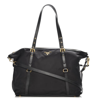 Prada Tessuto Nylon Saffiano Tote Nero Black 1 of 9