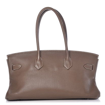 Hermes Taurillon Clemence JPG Shoulder Birkin II 42 Etoupe 4 of 37