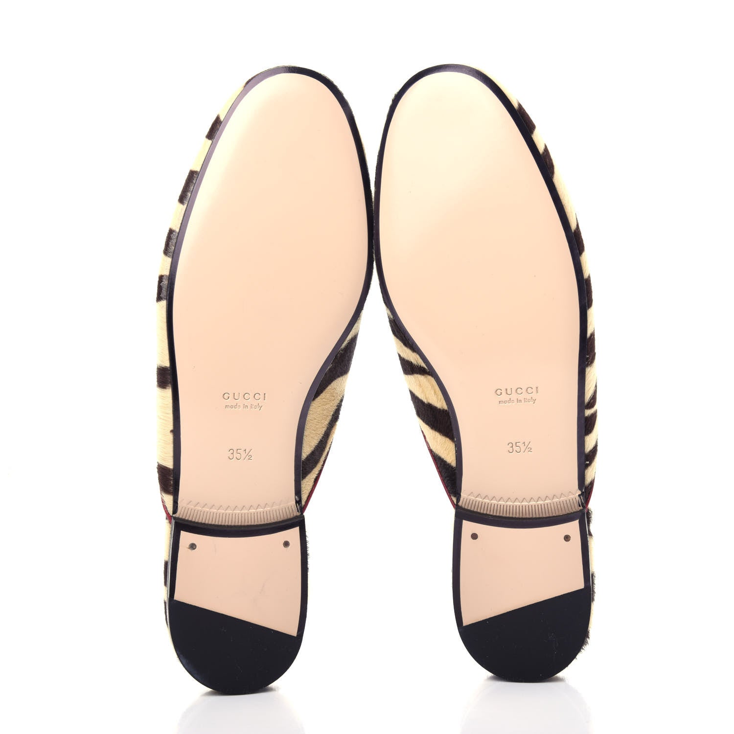 Gucci Calf Hair Tiger Print Womens Princetown Slippers 35.5 Natural Black Romantic Cherry 6 of 12